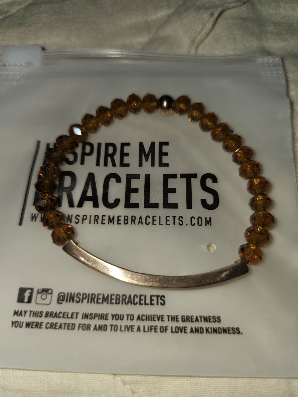 Inspire Me Bracelets Amber Beaded Bar Bracelet